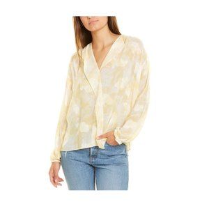 VINCE Wheat Shirred Popover Top